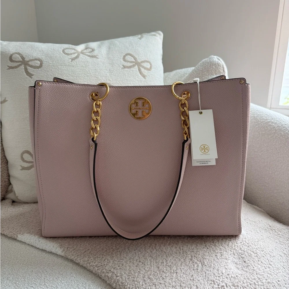 Tory Burch Blush Tote with Gold Chain